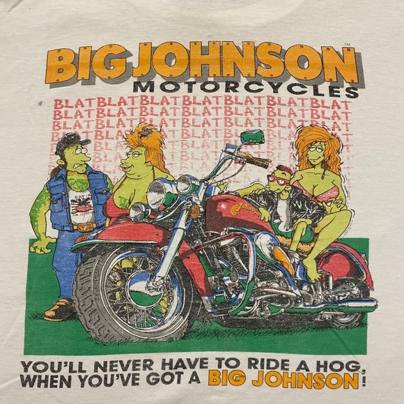 Big Johnson Motorcycles Vintage 90s Sex Humor T-Shirt - Picture 6 of 6